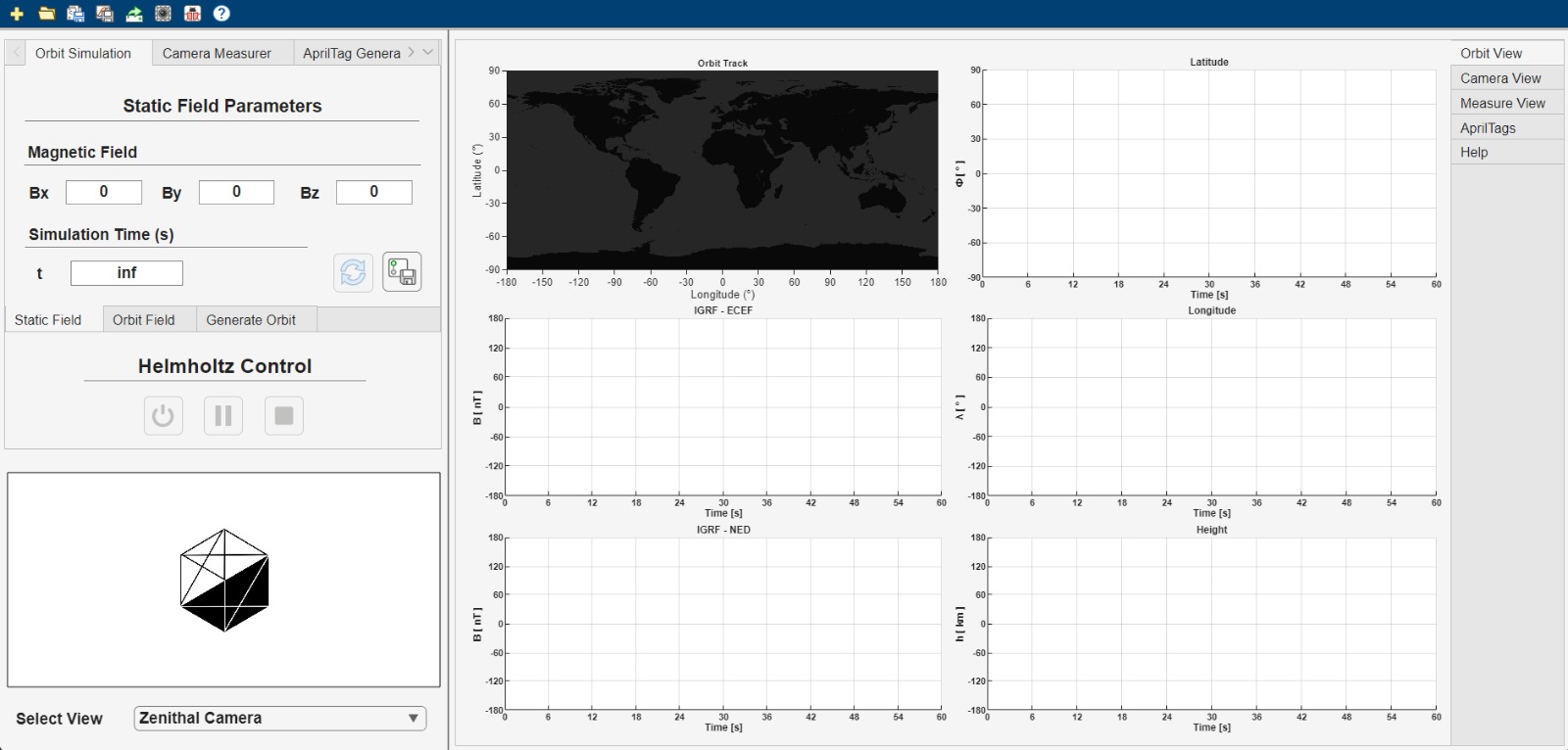 ADCS simulation with Helmholtz coils